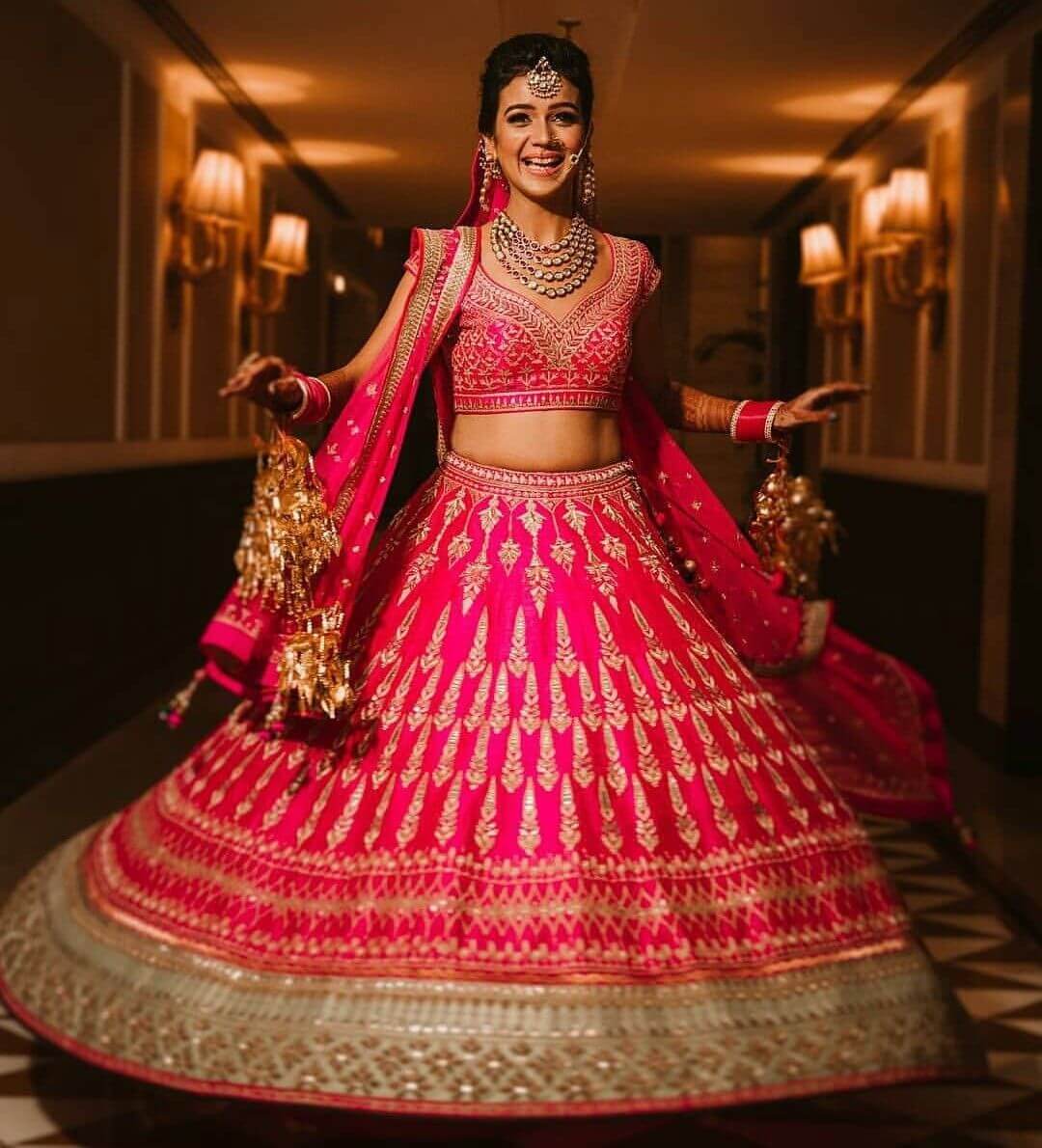 Royal Red BRIDAL !! ♥️ The Silk Lehenga Choli Is Elaborately Hand  Embroidered With Zardosi & Cut-Dana Work With Sequins Embroidery All… |  Instagram